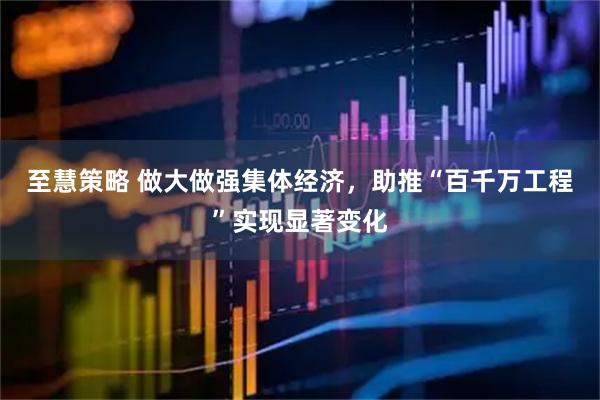 至慧策略 做大做强集体经济,助推“百千万工程”实现显著变化